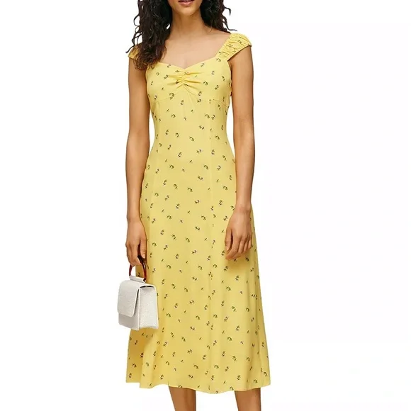 summer dress yellow floral Boho Floral High Low Maxi Dress Light Green / S